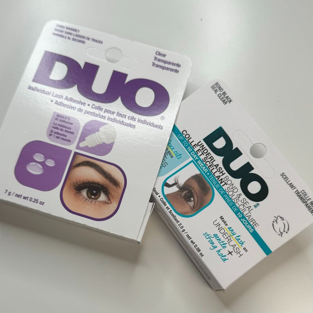 DUO Individual Lash Adhesive & Underlash Bond and Seal Set | Clear & Bond Black